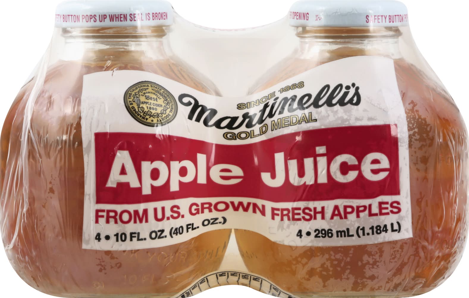 Martinelli's Gold Medal 100% Pure Juice, Apple (4 x 10 fl oz)