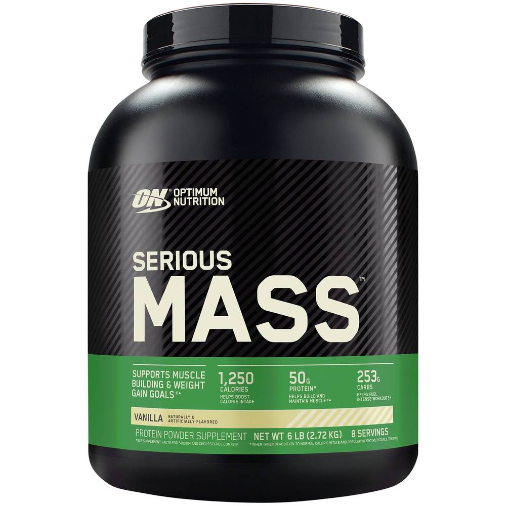 Optimum Nutrition Serious Mass Protein Power Supplement, Vanilla (6 lbs)