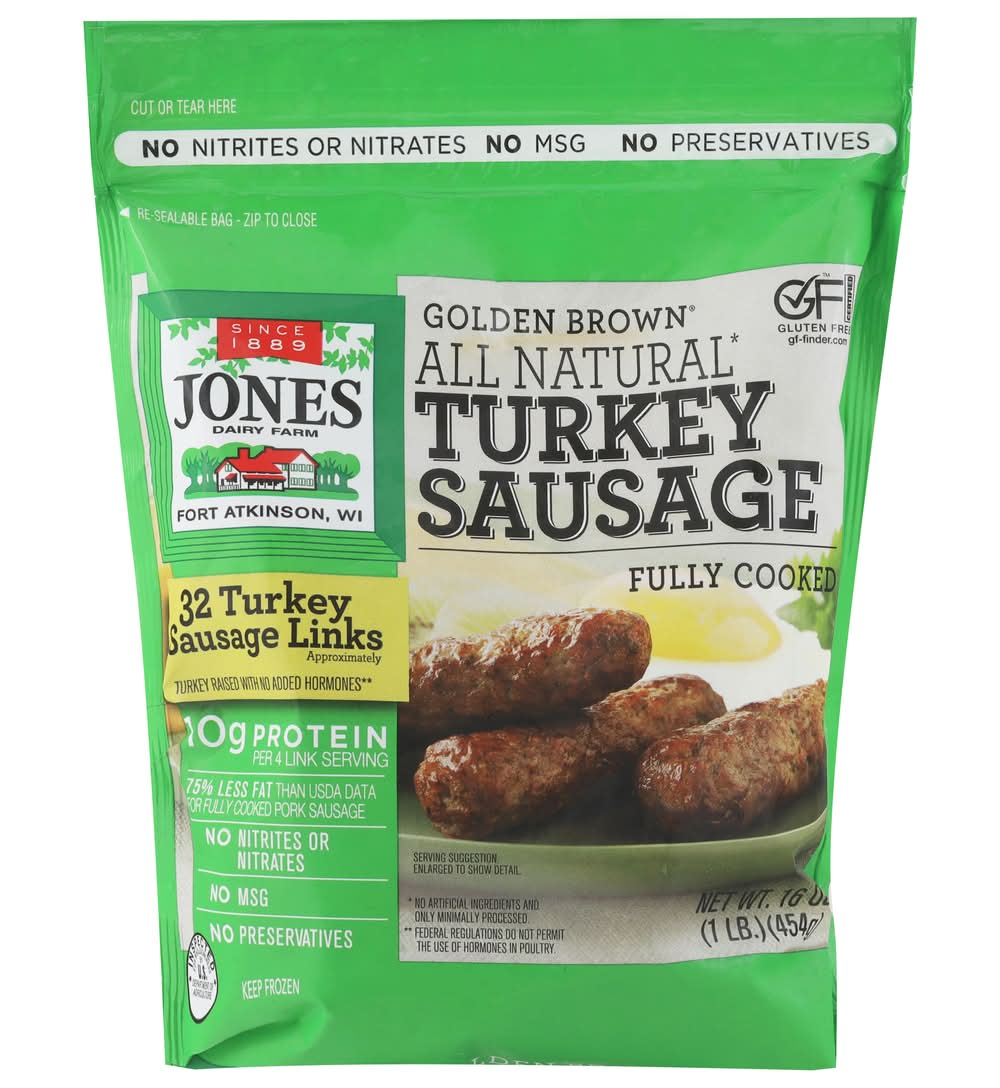 Jones Dairy Farm Golden Brown All Natural Turkey Sausage (1 lbs, 32 ct)