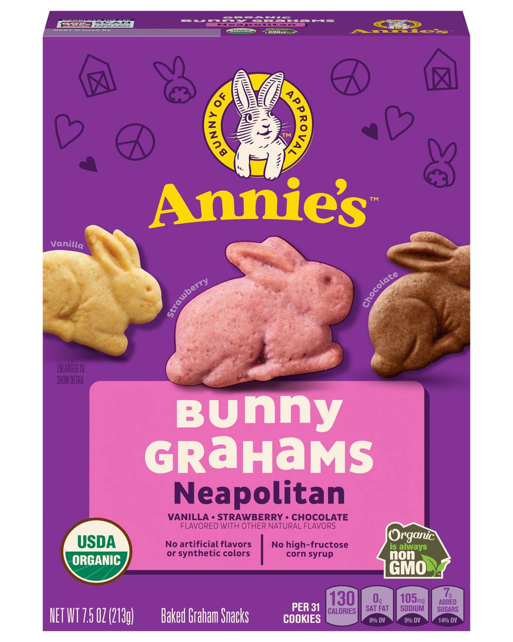 Annie's Organic Bunny Grahams Snacks, Neapolitan (7.5 oz)