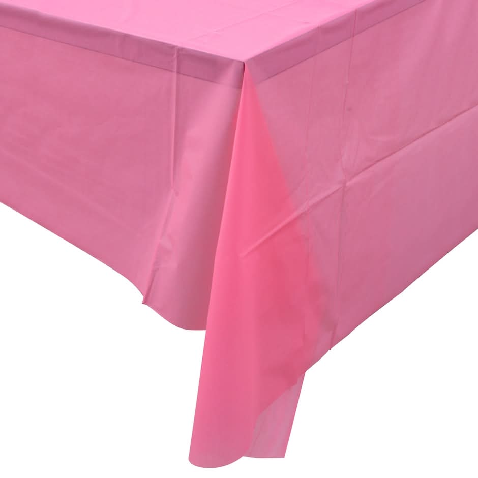 Party! Plastic Table Cover, 54x108 in, Candy Pink