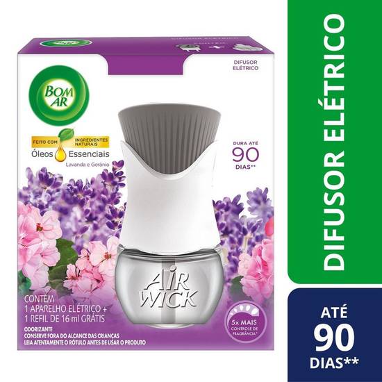 Bom ar difusor de ambiente elétrico air wick (lavanda e gerânio) (16 ml)