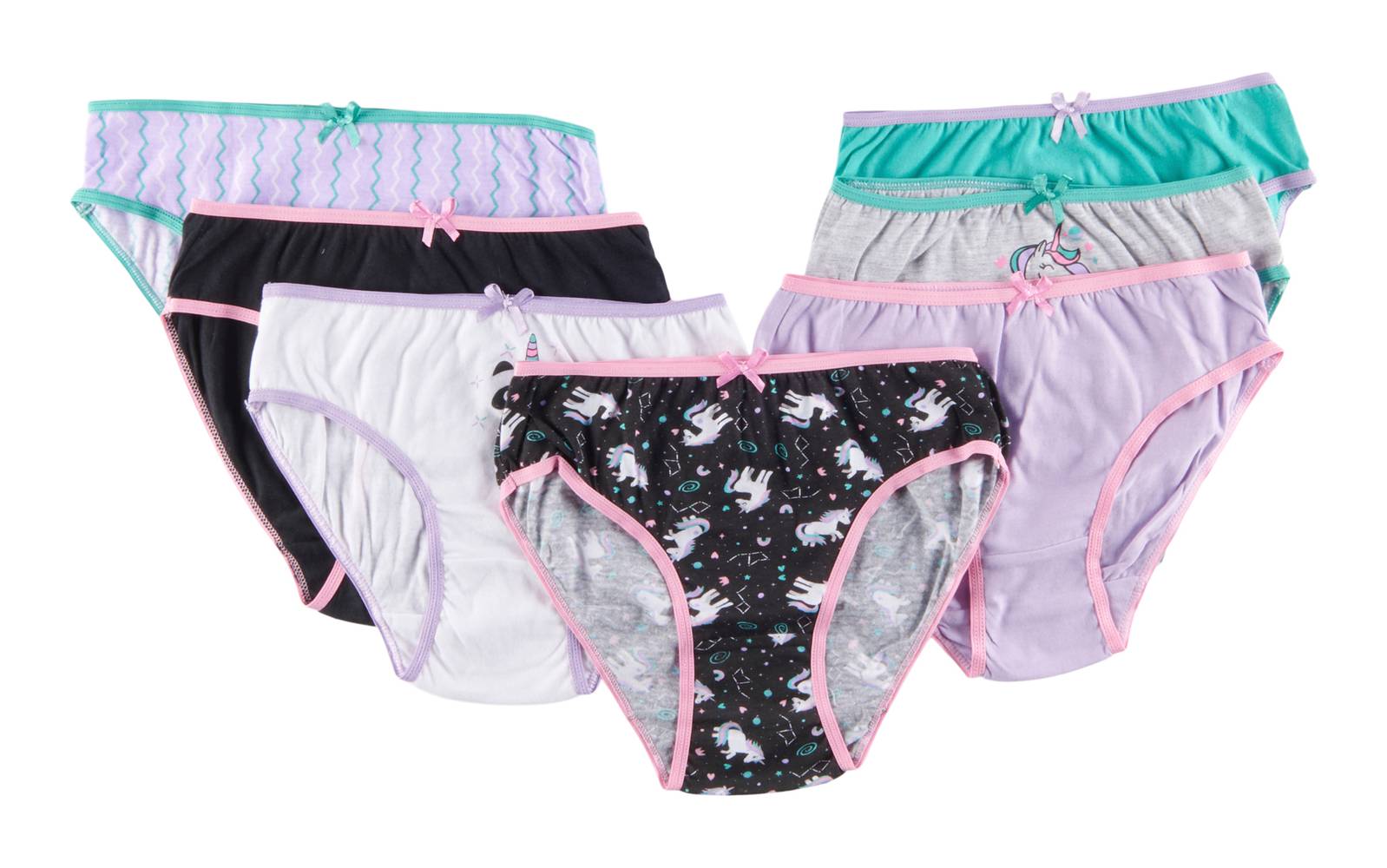 BELLA & BIRDIE Girls' Underwear, 7-Pack