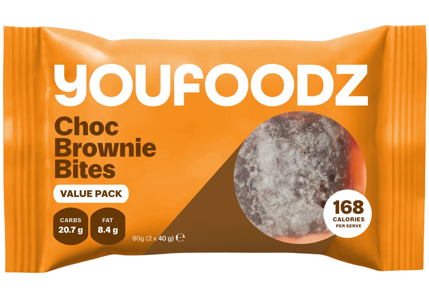 Youfoodz Brownie Bites Value pack, Choc (2 x 40g)