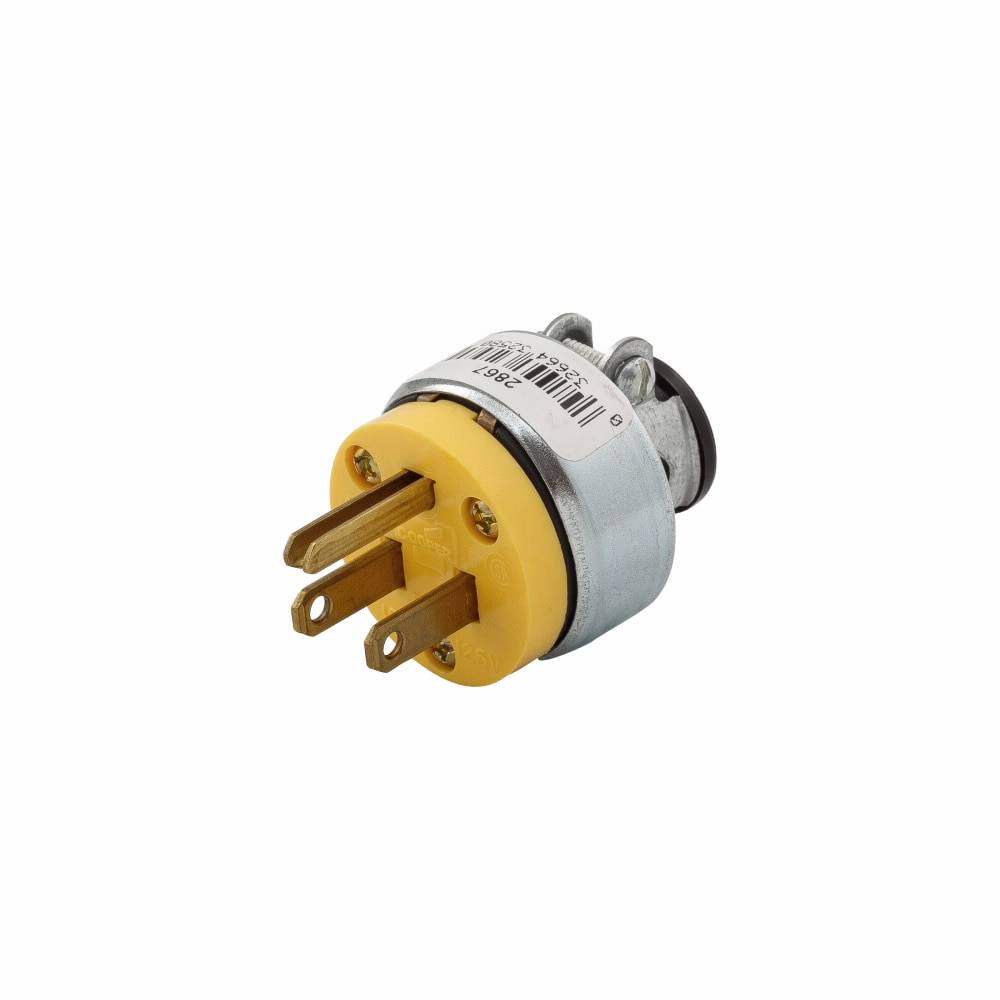 Eaton 15-Amp 125-Volt NEMA 5-15 3-wire Grounding Heavy-duty Straight Plug, Yellow | 2867-F-LW