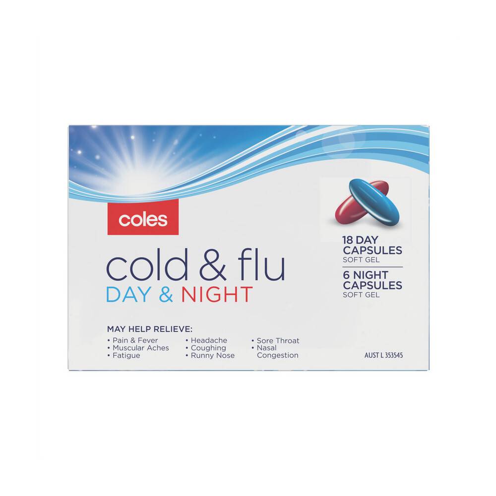 Coles Cold & Flu Day & Night Capsules 24 pack