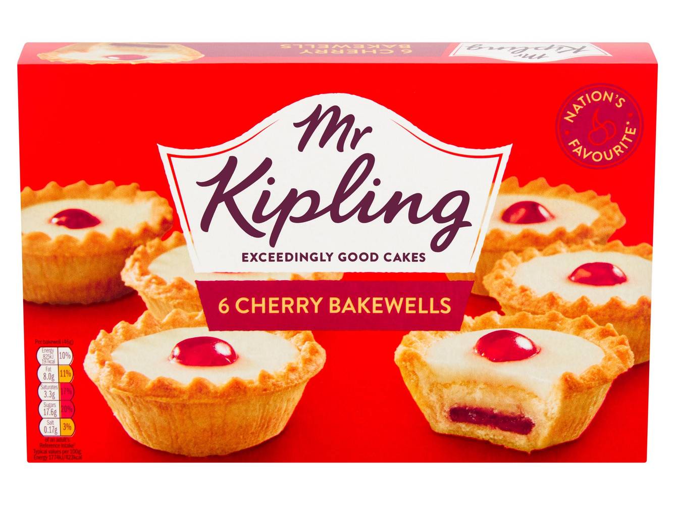 Mr Kipling Cherry Bakewells 6 Pack