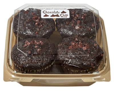 Chocolate Chocolate Chip Muffins 4 Count - Ea