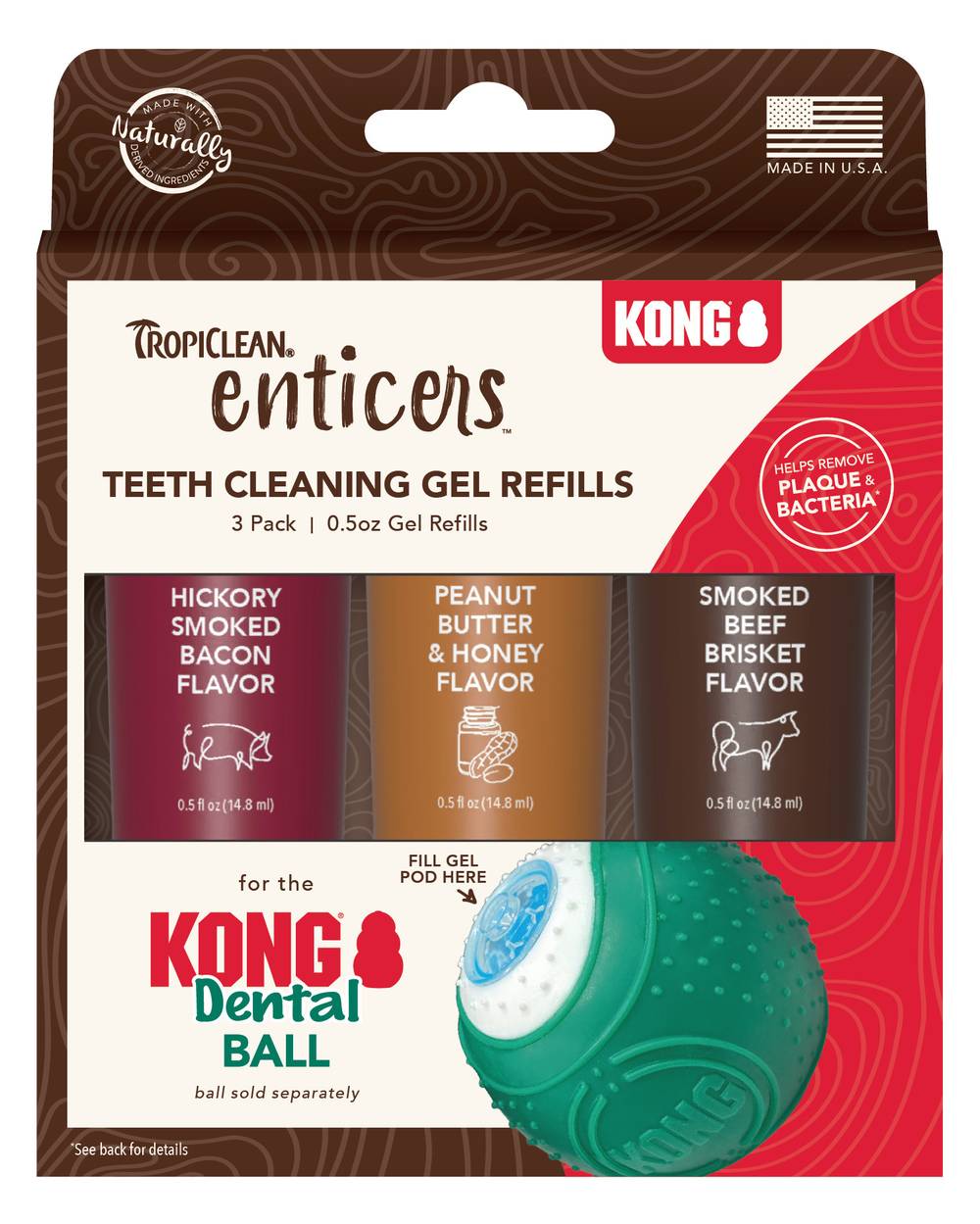 Tropiclean Enticers Teeth Cleaning Gel For Kong Dental Ball For Dog