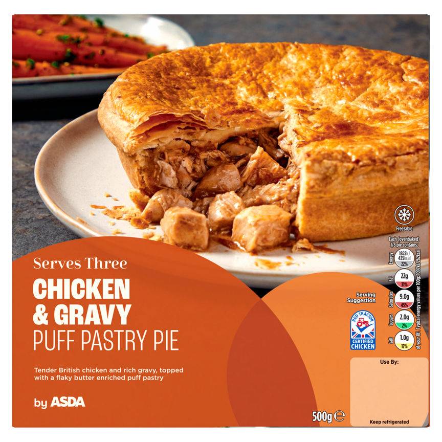 ASDA Chicken & Gravy Puff Pastry Pie (500g)