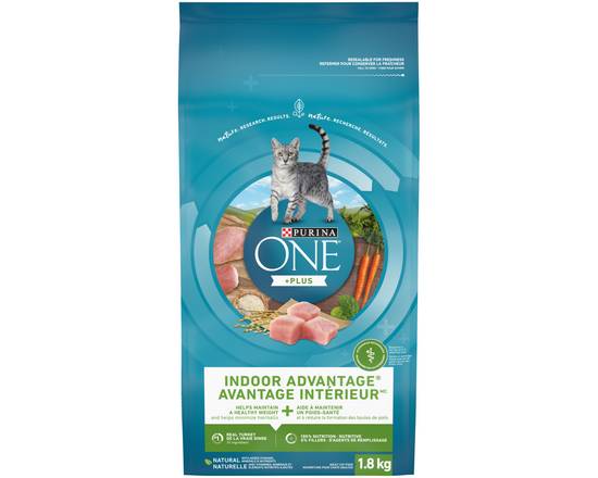 Purina One · Purina ONE Avantage Intérieur pour Chat Nourriture pour Chats Adultes (1,8 kg) - Indoor advantage turkey dry cat food (1.8 kg)