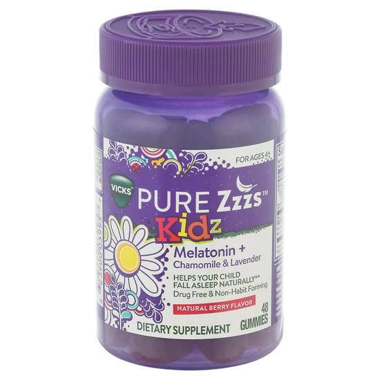 Pure Zzzs Kidz Melatonin + Chamomile & Lavender Supplement Gummies (48 ct)