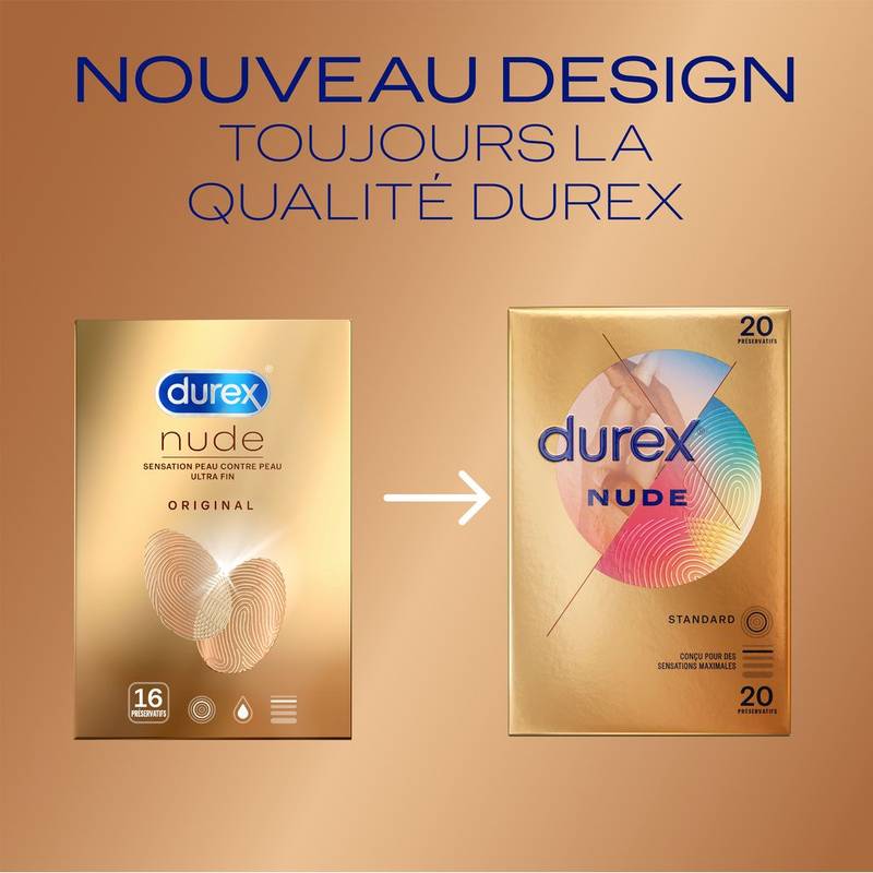 Durex - Préservatifs standard nude