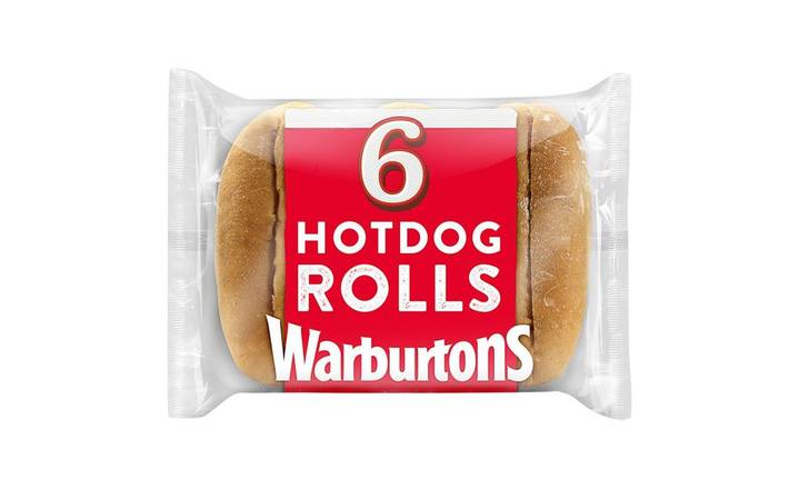 Warburtons Sliced Hotdog Rolls 6's (386505)