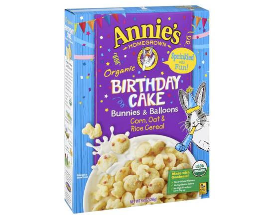 Annie's · Organic Birthday Cake Corn Oat & Rice Cereal (9.4 oz)