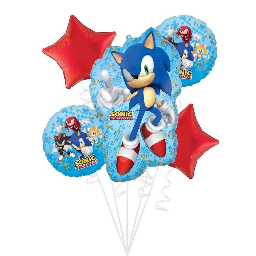 Uninflated Sonic the Hedgehog 2 Foil Balloon Bouquet, 5pc