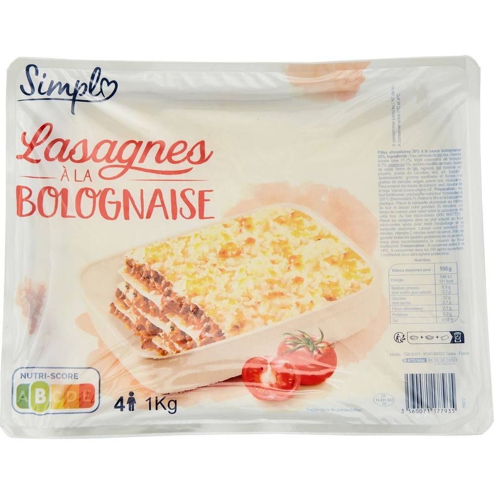 Simpl - Lasagnes à la bolognaise