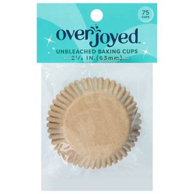 Overjoyed Baking Cups Unbleachched- 75 Count