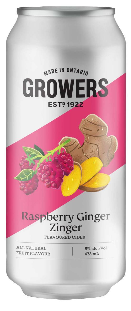 Growers Raspberry Ginger Zinger 473mL (5.0% ABV)