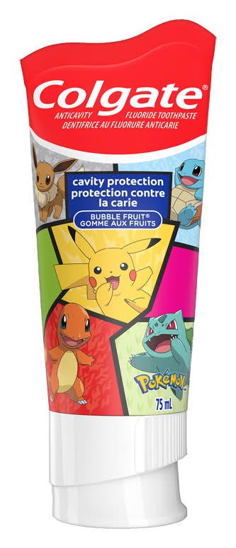 Colgate pokémon dentifrice au fluorure pour enfants - colgate kids pokemon bubble fruit toothpaste (75 ml)