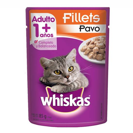 Whiskas alimento húmedo fillets pavo (pouch 85 g)
