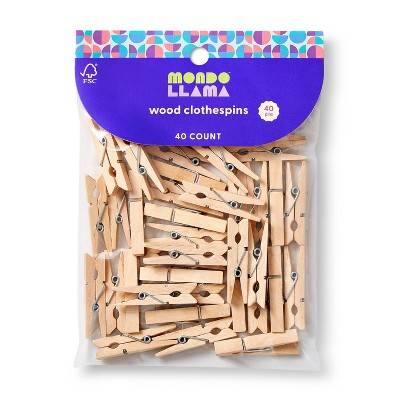 Mondo Llama Wood Clothespins Natural (40 ct)