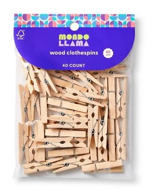 Mondo Llama Wood Clothespins Natural (40 ct)