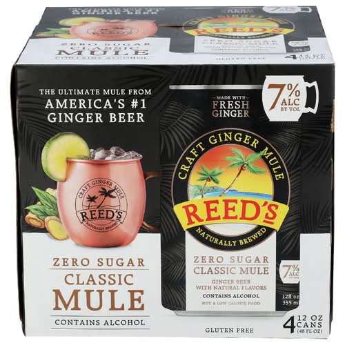 Reed's Zero Sugar Classic Mule 4 Pack Can