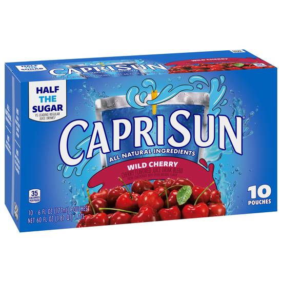 Capri Sun Wild Cherry Less Sugar Juice Blend From Concentrate (10 ct, 6 fl oz)