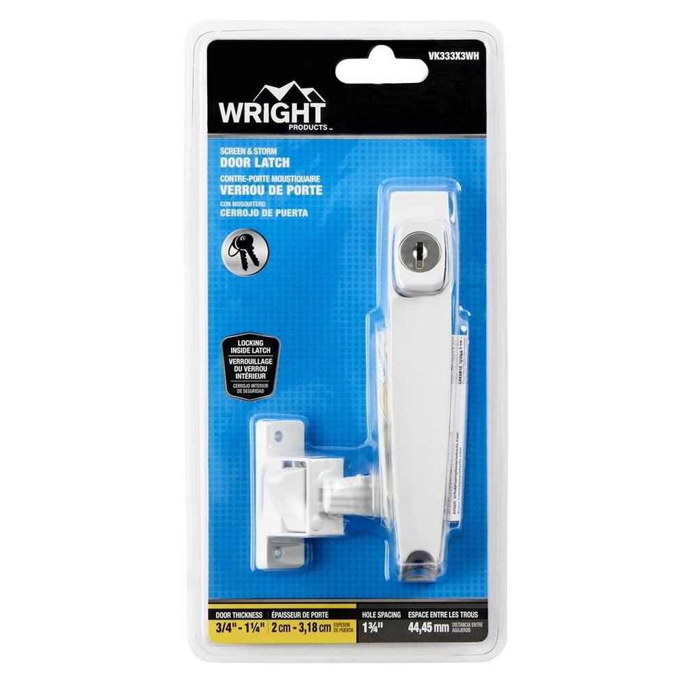 WRIGHT PRODUCTS White Lockable Screen/Storm Door Replacement Handleset | VK333X3WH