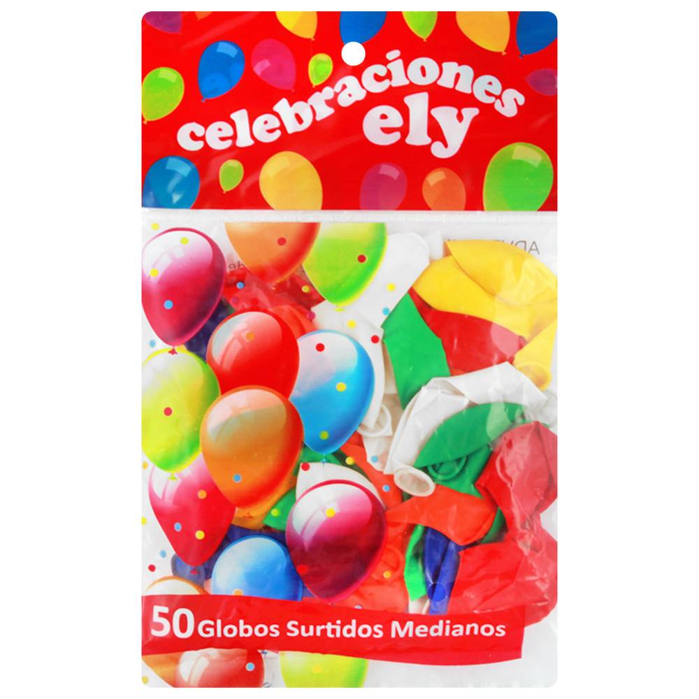 Celebraciones Ely · Globo 50 unid n°9 surtido (50 un)