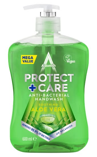 Astonish Protect + Care Anti-Bacterial Handwash Aloe Vera (600ml)