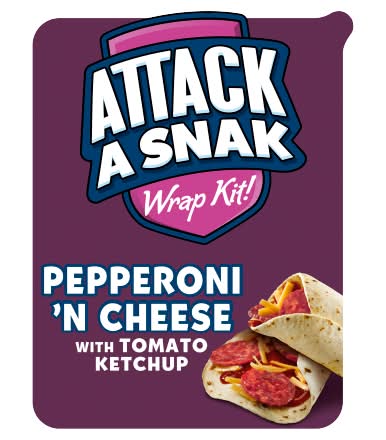 Attack a Snak Pepperoni N Cheese With Tomato Ketchup Wrap Kit