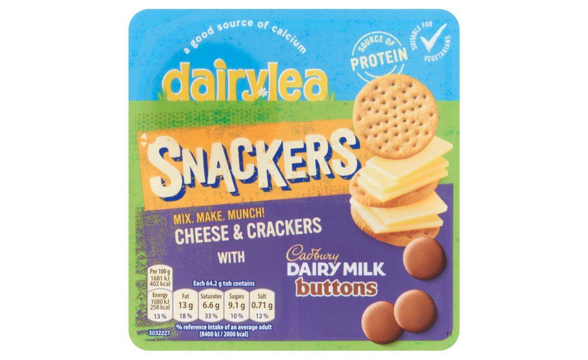 Dairylea Snackers Cheese & Crackers With Cadbury Dairy Milk Buttons 64.2g (402107)