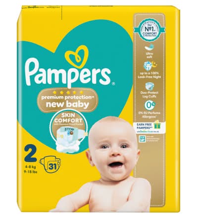 Pampers Stage 2, Premium Protection New Baby Nappies (31 pack)