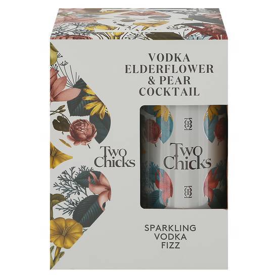 Two Chicks Sparkling Elderberry and Pear Fizz Vodka Cocktail (4 x 12 fl oz)