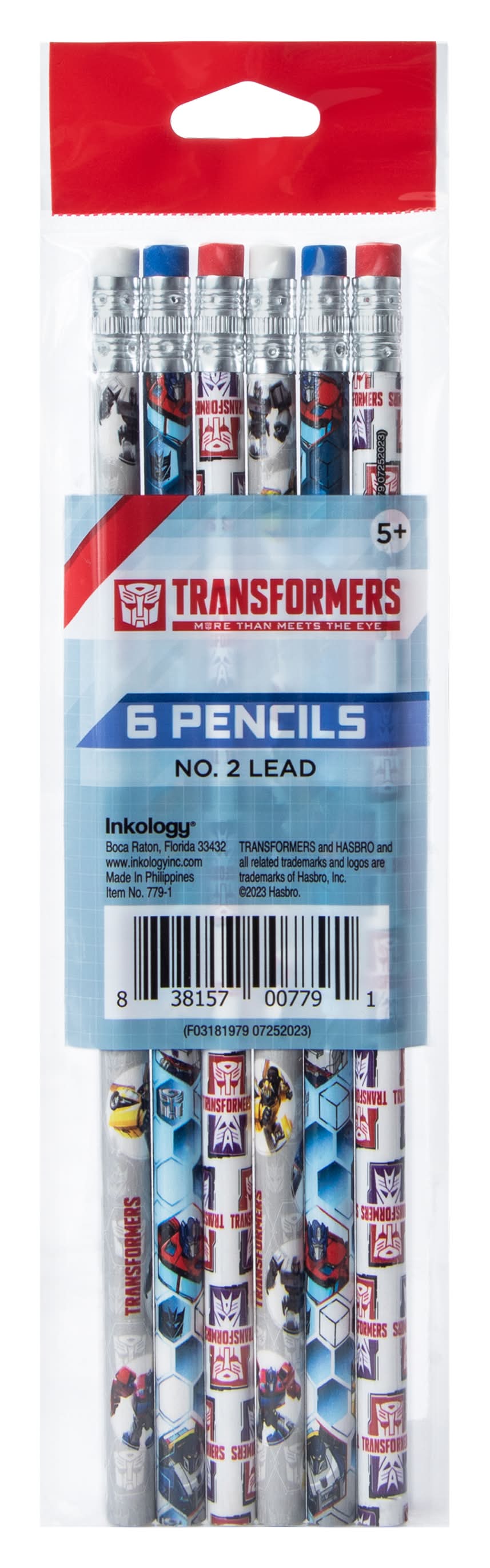 Branded Character No. 2 Lead Pencils 6-Count Transformers