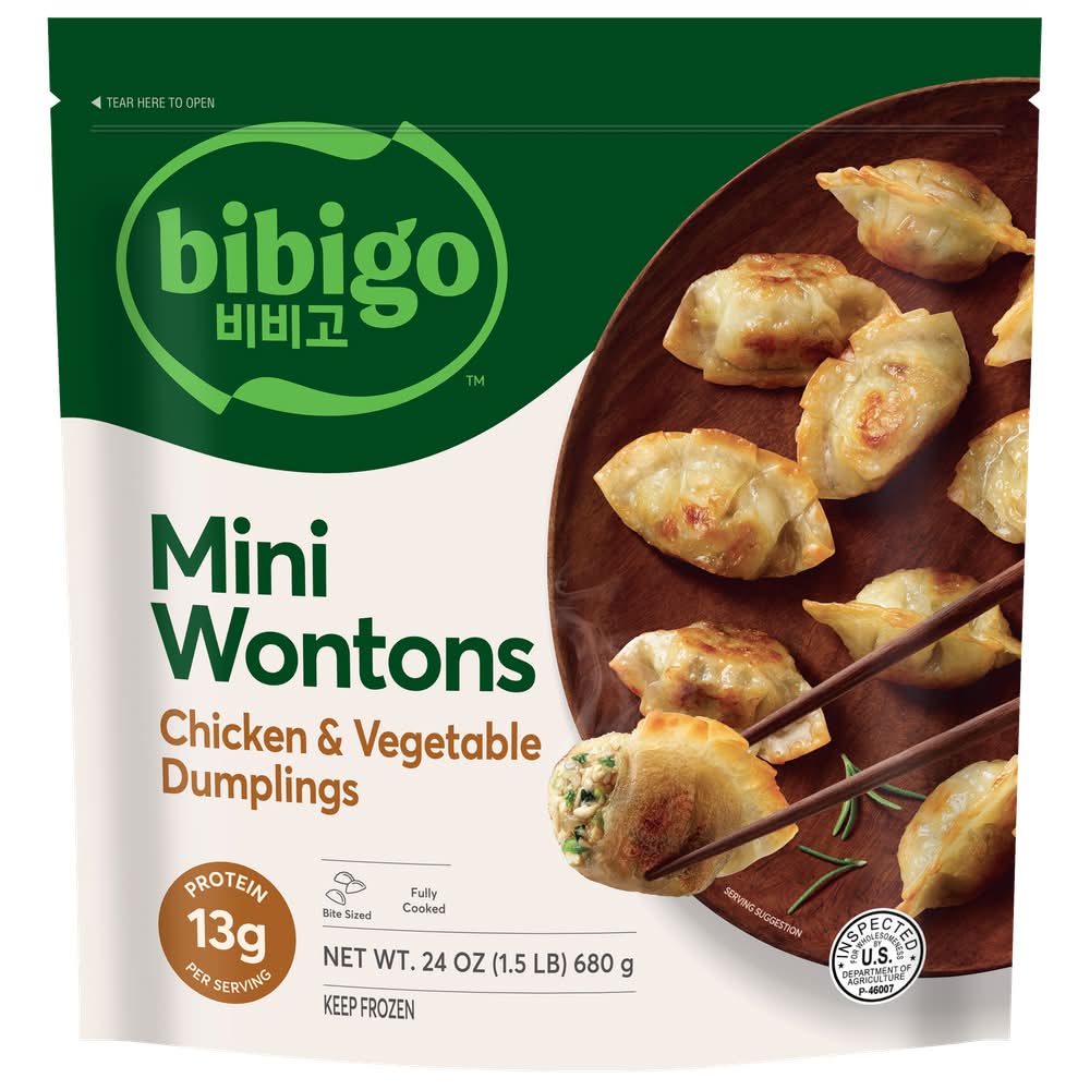 bibigo Mini Wonton Dumplings, Chicken & Vegetable (24 oz)