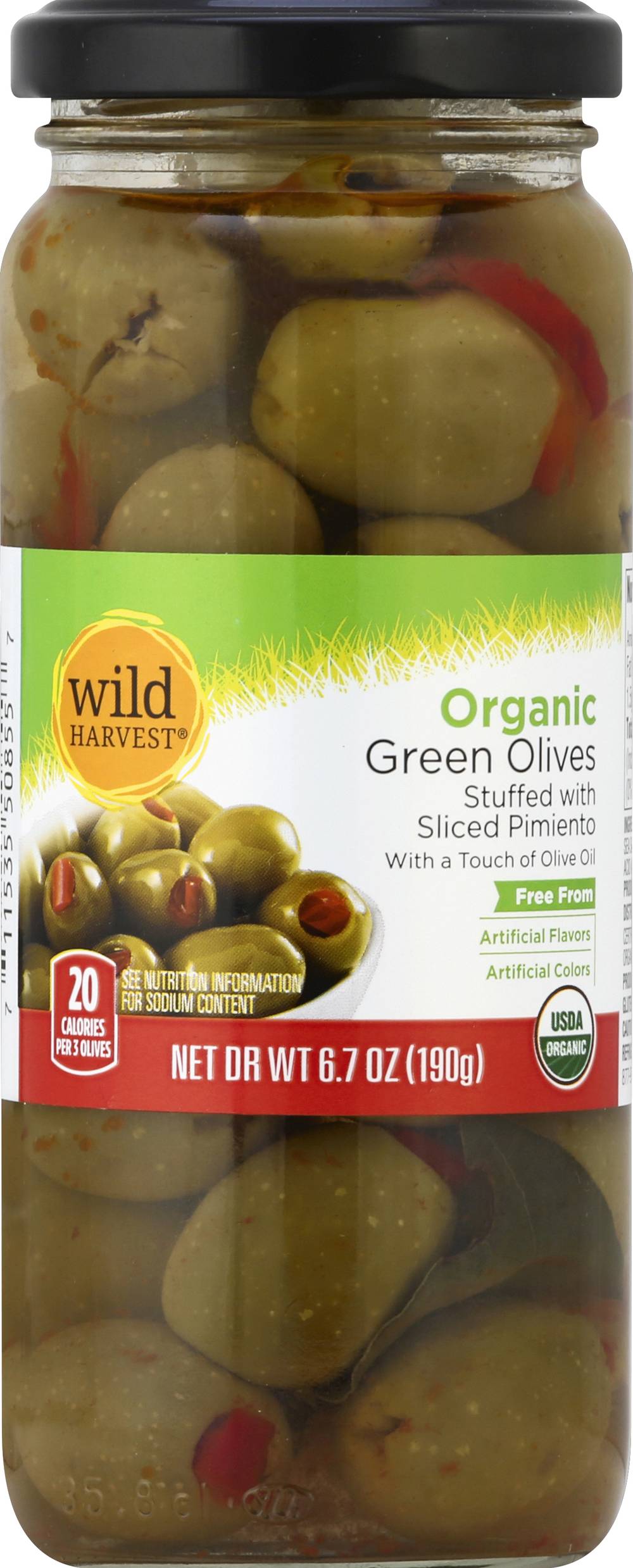 Wild Harvest Organic Green Olives Stuffed With Sliced Pimiento (6.7 oz)