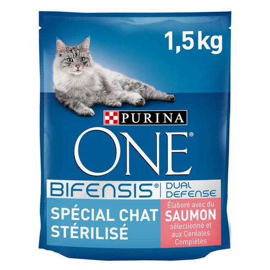 Purina One bifensis croquettes pour chat stérilisé saumon et blé 1.5kg