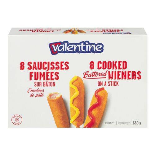 Valentine saucisses fumées sur bâton - cooked battered wieners on a stick (680 g)