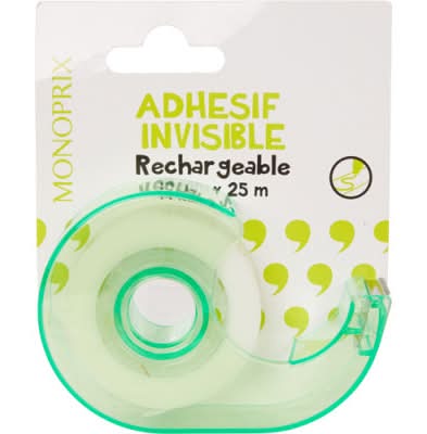 Monoprix - Adhésif invisible réchargeable, 19mmx25m (54g)