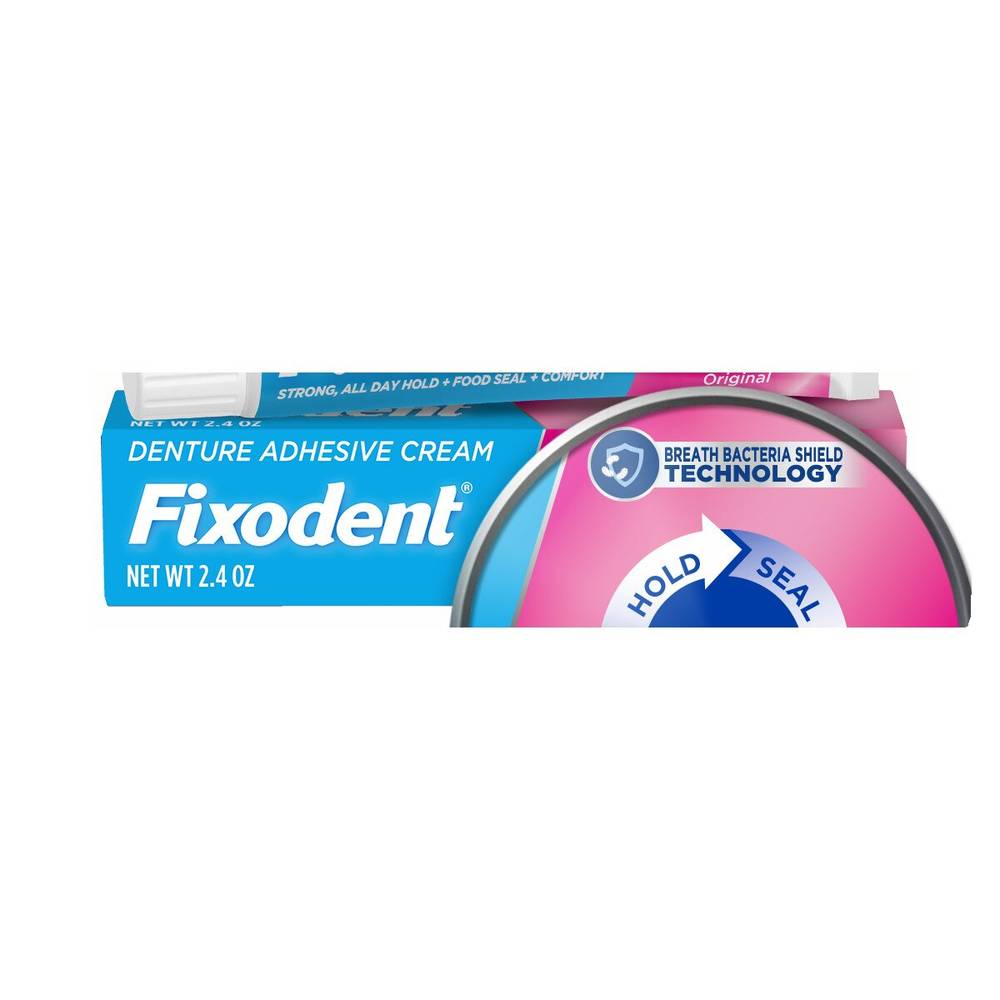 Fixodent Complete Denture Adhesive Cream, Original, 2.4 Oz