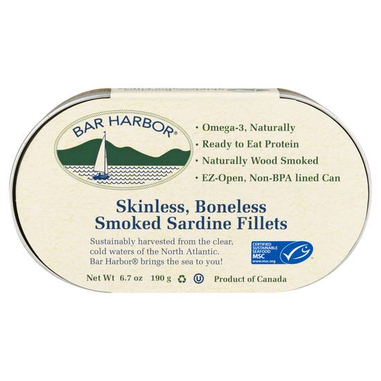 Bar Harbor Smoked Boneless Skinless Sardine Fillets