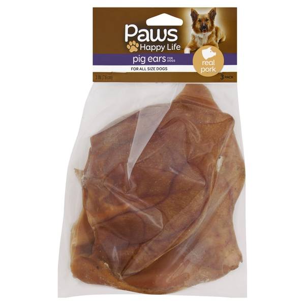 Paws Happy Life Pig Ears 3 Pack