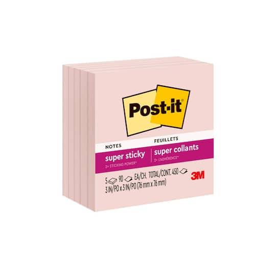 Post-It 3" X 3" Super Sticky Notes, 5 Pack