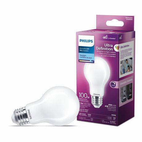 Philips Medium Base Ultra Definition Daylight Dimmable 100w Led Light Bulb