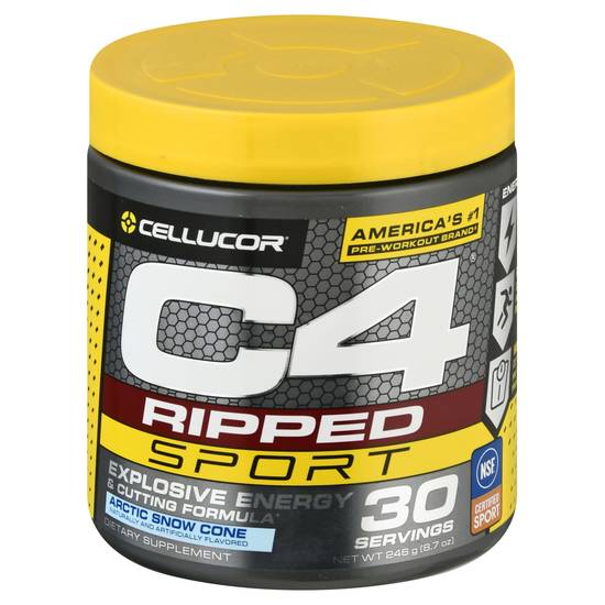 C4 Ripped Sport Arctic Snow Cone Pre-Workout (1 ct, 8.7 oz)