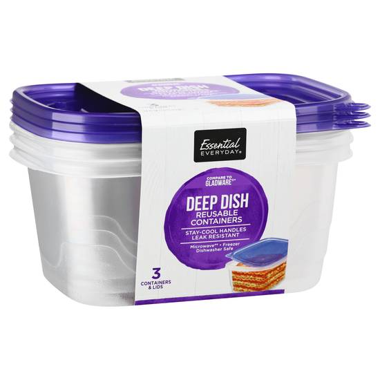 Essential Everyday Deep Dish Reusable Containers (3 ct)