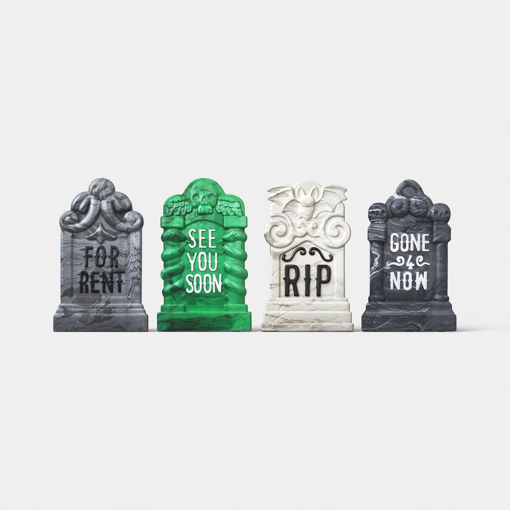 4pk Marbled Smooth Finish Tombstones Outdoor Decorative Sculpture- Hyde and EEK! Boutique™: Halloween